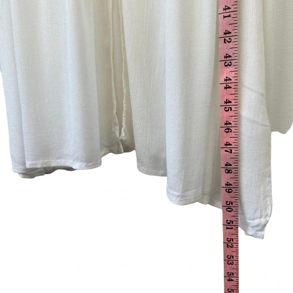 NWT Akasa Sz 6 Women's White Crochet Lace Vneck Hook‎ Eye Front Cover Up Boho
